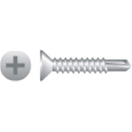 8-18 X 1.50 In. 410 Stainless Steel Phillips Flat Head Screws Passivated And Waxed, 4PK